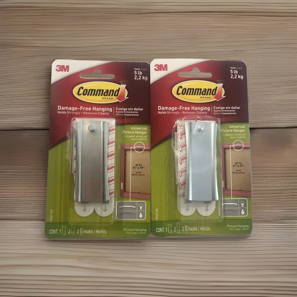 2 Pack 3M Command Universal Picture Hangers Damage-Free Hanging 5lb 17047-ES